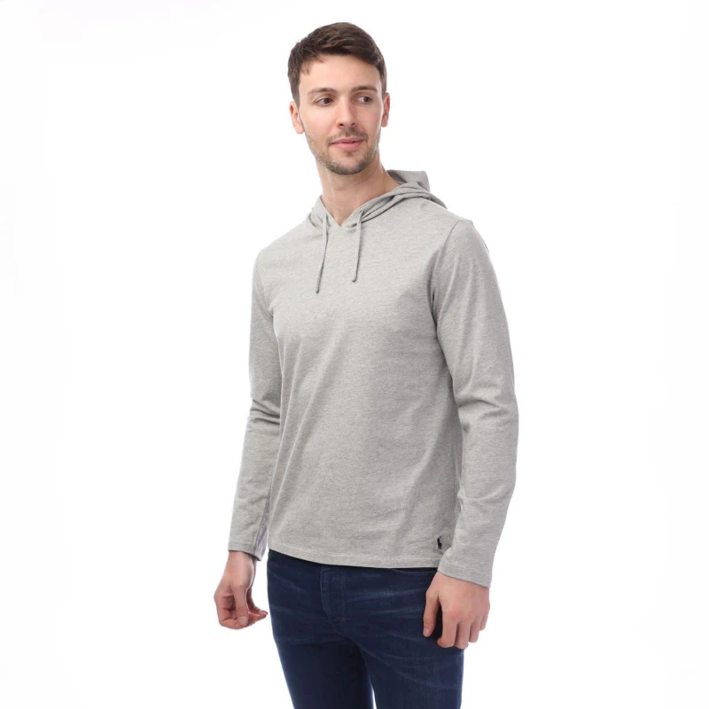 Image of Polo Ralph Lauren Mens Cotton Jersey T-Shirt Hoodie Grey male