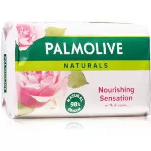 Image of Palmolive Naturals Milk & Rose bar soap with the scent of roses 90 g