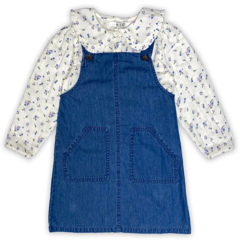 Image of Miso Top & Pinny Infants - Blue Blue 1 - 2 Years
