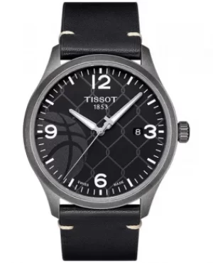 Image of Tissot Chrono XL 3x3 Street Basketball Black Dial Black Leather Strap Mens Watch T116.410.36.067.00 T116.410.36.067.00