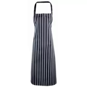 Image of Premier Ladies/Womens Stripe Apron / Workwear (Butchers Style) (One Size) (Navy/White)