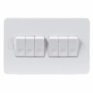 Image of KnightsBridge Pure 4mm 10A White 6G 2 Way 230V Electric Wall Plate Switch