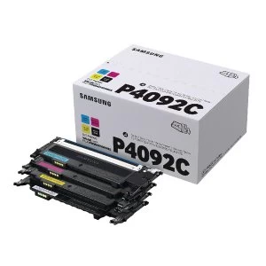 Image of Samsung CLT P4092C CYMK Standard Yield Toner Cartridges Pack of 4 SU