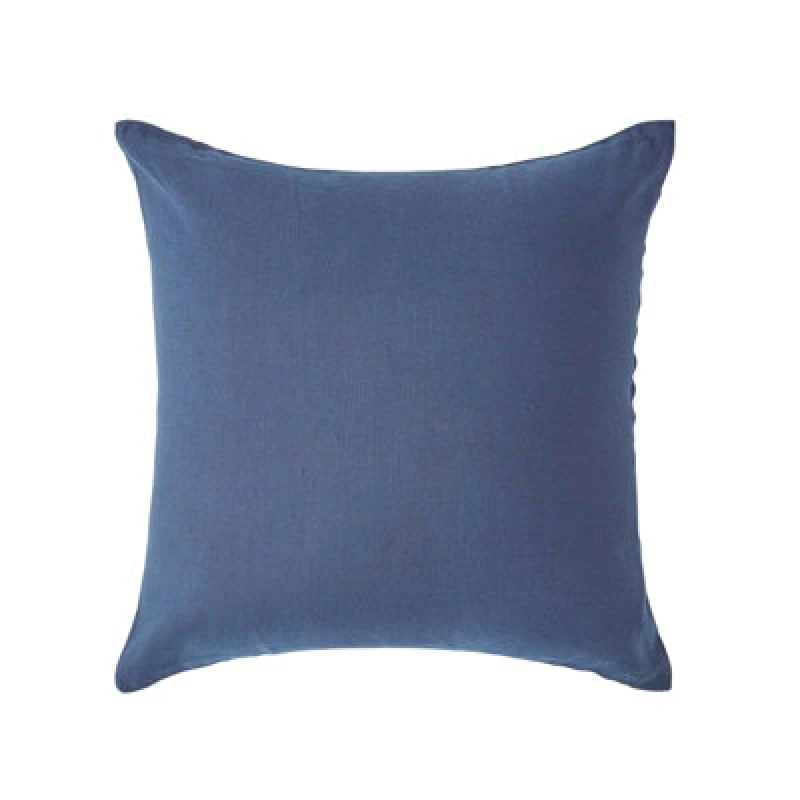 Image of Homescapes European Linen Pillowcase, 80 x 80cm Navy
