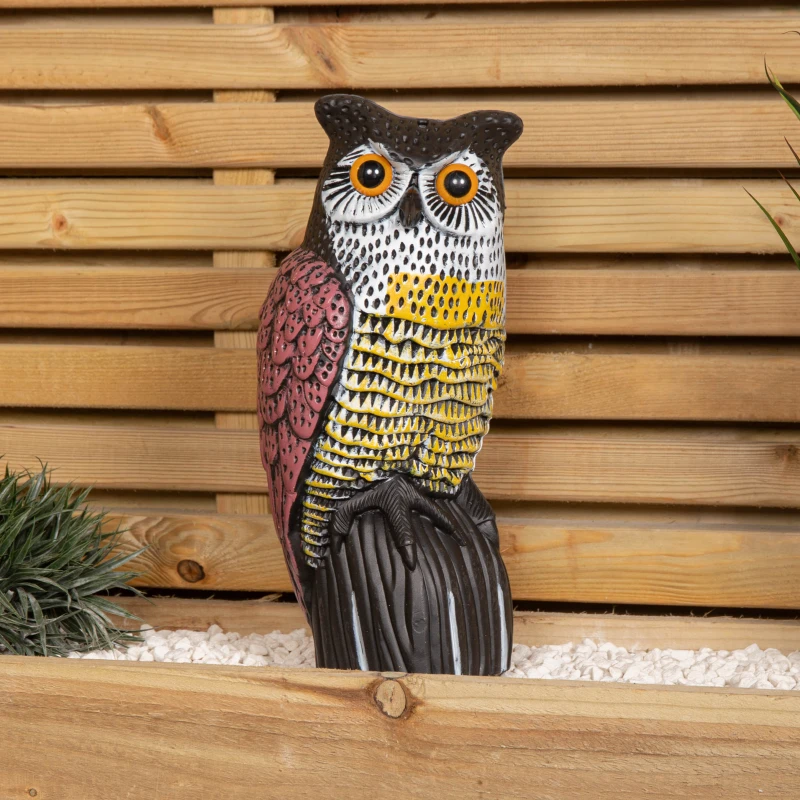 Image of 35cm Large Outdoor Plastic Owl Bird Deterrent