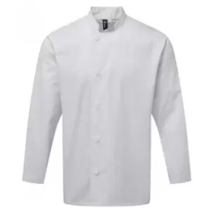 Image of Premier Mens Essential Long-Sleeved Chef Jacket (S) (White) - White