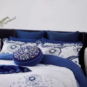 Image of Ted Baker Navy Swirl Floral Double Duvet Cover, Navy