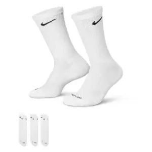 Image of Nike U Nk Everyday Plus Cushioned Crew Socks (3 Pairs), White/black