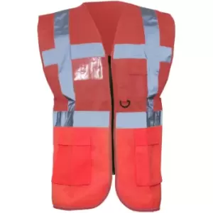 Image of Yoko Hi-Vis Premium Executive/Manager Waistcoat / Jacket (M) (Red) - Red