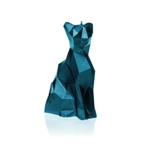 Image of Blue Metallic Low Poly Cat Candle
