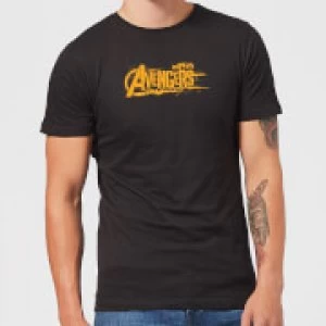 Image of Marvel Avengers Infinity War Orange Logo T-Shirt - Black