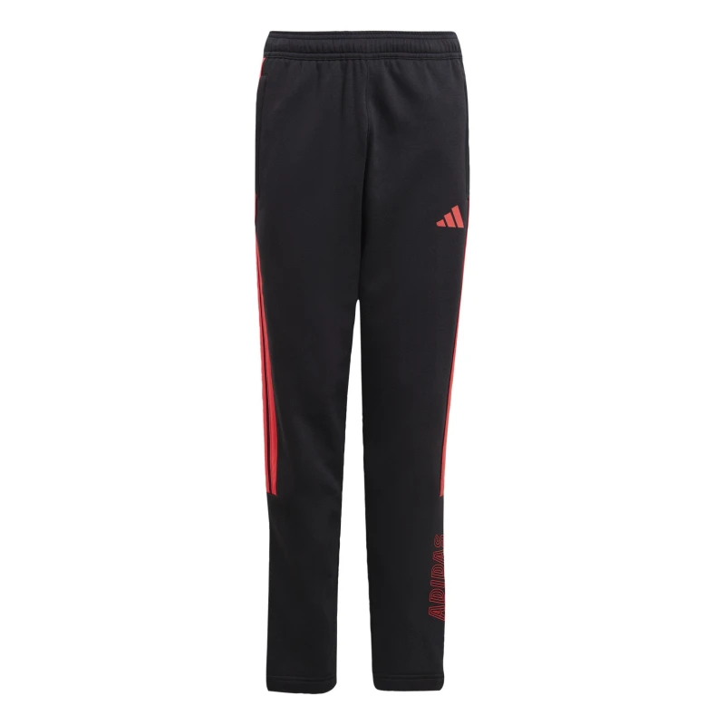 Image of adidas Unisex Kids Hot Closed Hem Fleece Joggers Black/Lucid Red unisex 15-16 Years