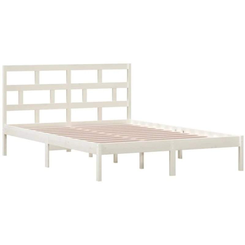 Image of VIDAXL 3101219 Bed Frame without Mattress White Solid Wood 140x200cm (810018+814195) Vidaxl 8720286962060
