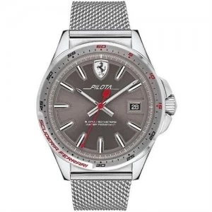 Image of Scuderia Ferrari Mens Pilota Stainless Steel Watch - 0830492