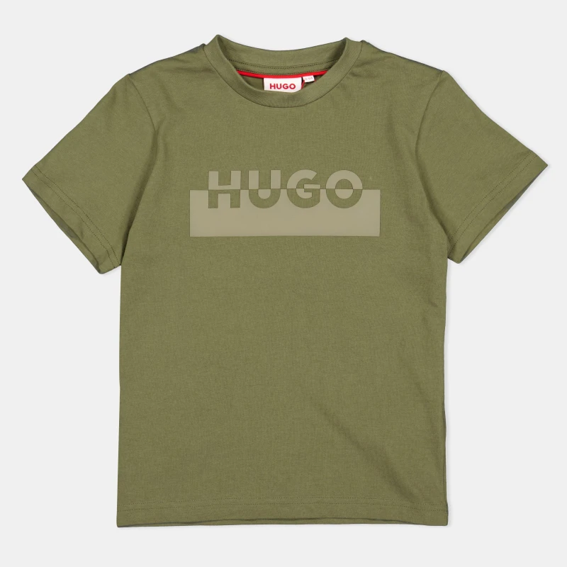 Image of HUGO Kids Split Logo Regular Fit T-Shirt Regular Fit T-Shirts 8Y Green 59325615175