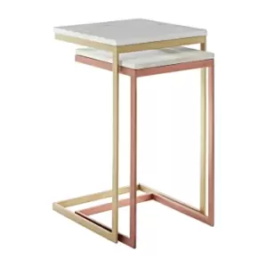 Image of Nirav White Marble Tops Nesting Tables