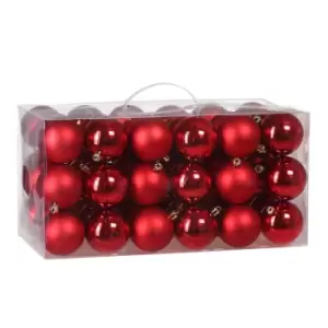 Image of B-Stock Christmas Tree Baubles 54 Pieces Set Christmas Tree Balls Indoor Outdoor Red