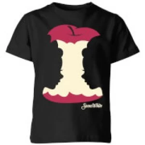 Image of Disney Princess Colour Silhouette Snow White Apple Kids T-Shirt - Black - 5-6 Years