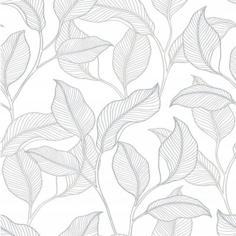 Image of Grandeco Tropical Leaves Exotic Leaf Trail Feature Wallpaper Textured Non Woven Beige Grey A74901