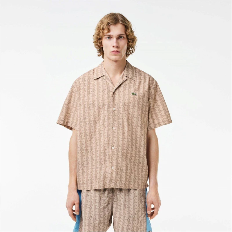 Image of Lacoste Mono Shirt - Beige Beige S
