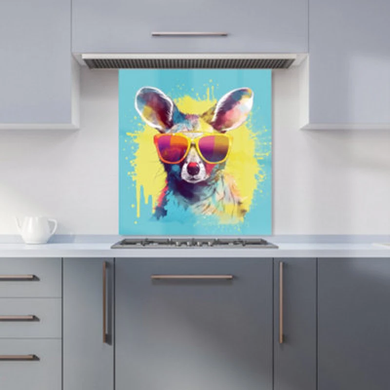 Image of Warren Reed - Designer Dragon On A Beach Holiday Tea Towel in Yellow Yellow Unisex