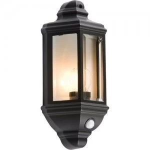 Image of KnightsBridge Die Cast Aluminium Clear Glass Wall Lantern with PIR