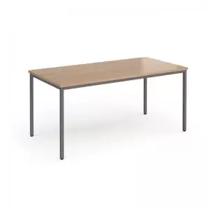 Image of Flexi 25 rectangular table with graphite frame 1600mm x 800mm - beech