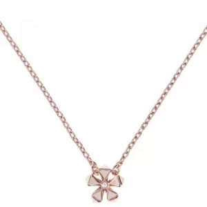 Image of Ladies Karen Millen Rose Gold Plated Petite Geo Flower Necklace