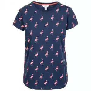 Image of Trespass Womens Carolyn Short Sleeved Patterned T Shirt (XS) (Navy Flamingo)