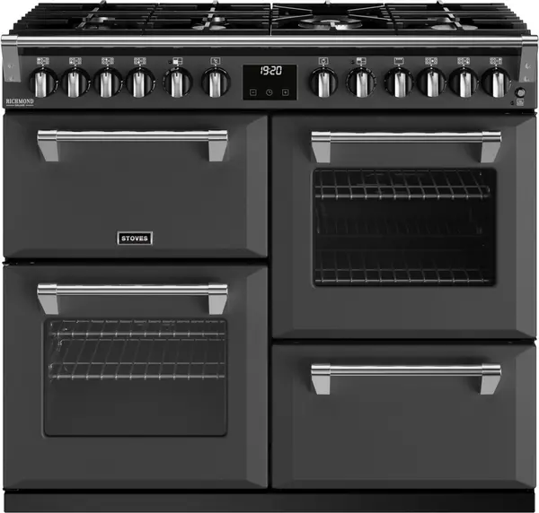 Image of Stoves Richmond Deluxe ST DX RICH D1000DF AGR Dual Fuel Range Cooker - Anthracite - A Rated