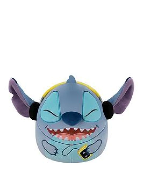 Image of Squishmallows Originele 8-Inch Disney Stitch met Hoofdtelefoon Pluche