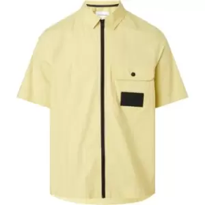 Image of Calvin Klein Jeans Stretch Poplin Ss Shirt - Yellow