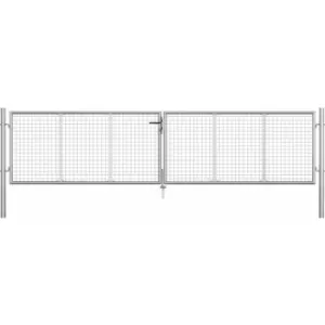 Image of Garden Gate Galvanised Steel 415x125cm Silver Vidaxl Silver