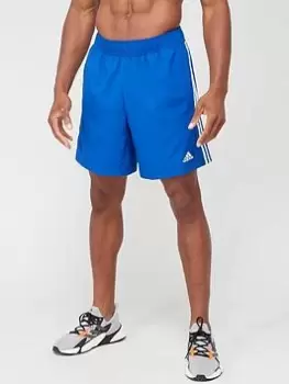 Image of adidas Train HIIT 3 Stripe Shorts - Blue Size M, Men