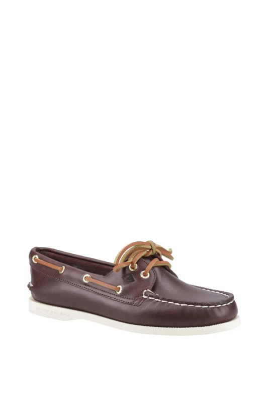 Image of Sperry Men Authentic 2 Eye Wide Fit Boat Shoe in Brown Size: 7 Brown 7 Male 627756021457