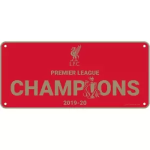 Image of Liverpool FC Premier League Champions 2019-20 Plaque (One Size) (Red/Gold)