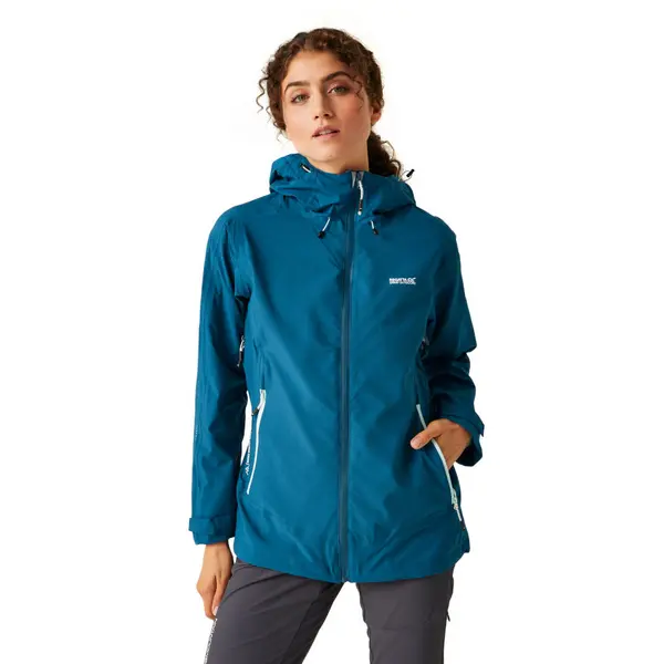 Image of Regatta Womens Okara Full Zip Waterproof Breathable Coat 8 - Bust 32' (81cm) Moroccan Blue RWW433-4VK-8