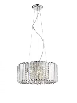 Image of Diore 4 Light Chrome Crystal Pendant Ceiling Light