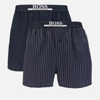 Image of Hugo Boss 2 Pack Woven Boxer Shorts Navy Size S Men