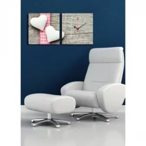 Image of 2P2828CS-18 Multicolor Decorative Canvas Wall Clock (2 Pieces)