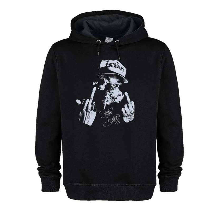 Image of Amplified Mens Big Smoke Snoop Dogg Hoodie in Black Size: XS Black Male XS