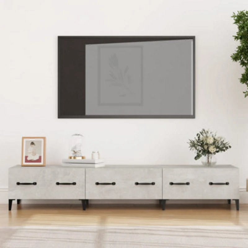 Image of Vidaxl TV Cabinet Concrete Grey 150X34,5X30 Cm Engineered Wood