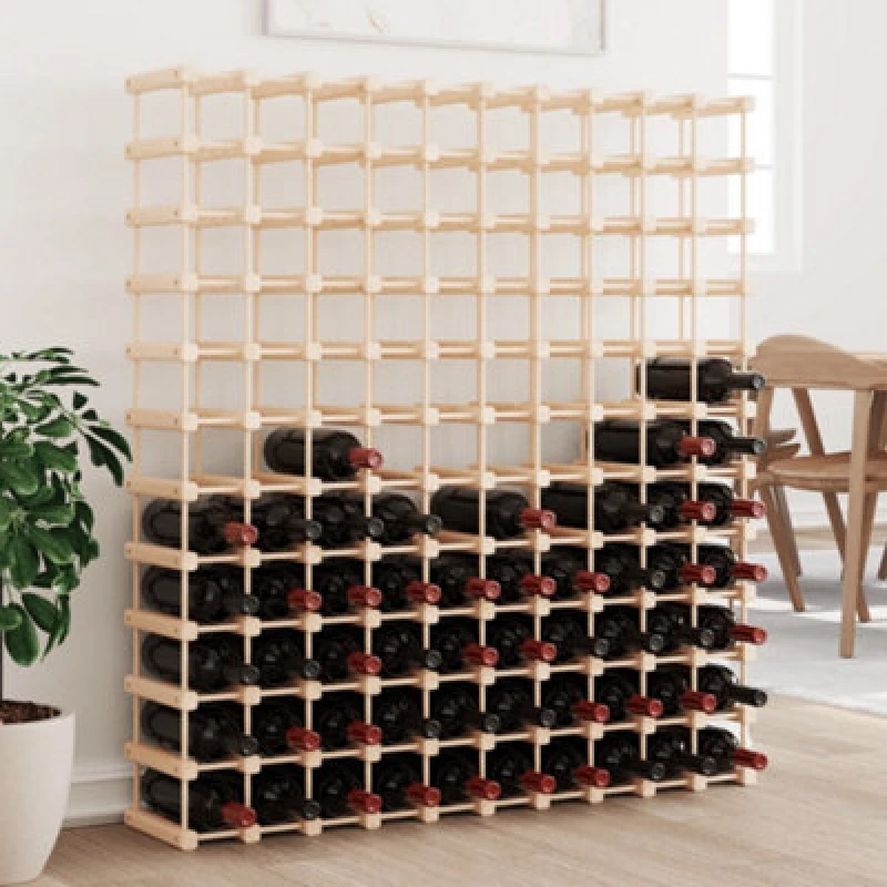 Image of VIDAXL Wine Rack for 120 Bottles 112.5x23x123.5cm Solid Wood Pine Vidaxl 8720845431853