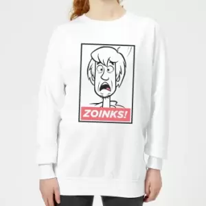 Image of Scooby Doo Zoinks! Womens Sweatshirt - White - L