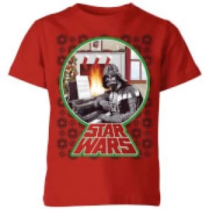Image of Star Wars A Very Merry Sithmas Kids Christmas T-Shirt - Red - 3-4 Years