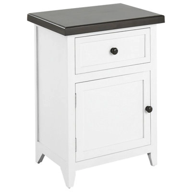 Image of Beliani 1 Drawer Bedside Table Layola White
