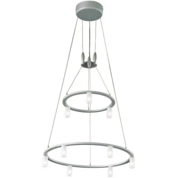 Image of Linea Verdace Lighting - Linea Verdace 9 Light Cylindrical Pendant Ceiling Light Aluminum