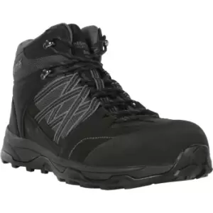 Image of Regatta Mens Claystone Safety Boots (8 UK) (Black/Granite) - Black/Granite