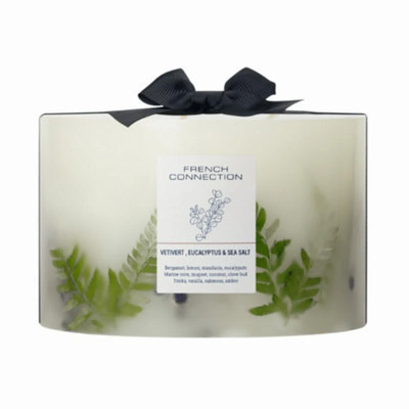 Image of French Connection Botanical Infused Vetivert, Eucalyptus & Sea Salt Candle 1.5KG Clear