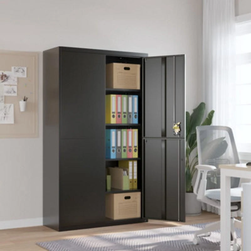 Image of Vidaxl File Cabinet Black 105X40X180 Cm Steel, Black 339770